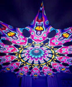 Lord Ganesha Psychedelic UV-Reactive Canopy - 12 petals set - Space Serpents