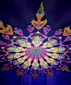 Lord Hanuman Psychedelic UV-Reactive Canopy - 12 petals set - Temples