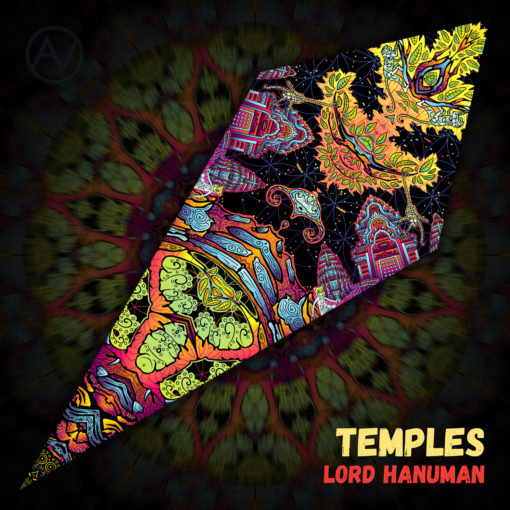 Lord Hanuman - Psychedelic UV-Reactive Canopy - Petal Design - "Temples"