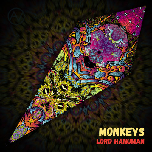 Lord Hanuman - Psychedelic UV-Reactive Canopy - Petal Design - "Monkeys"
