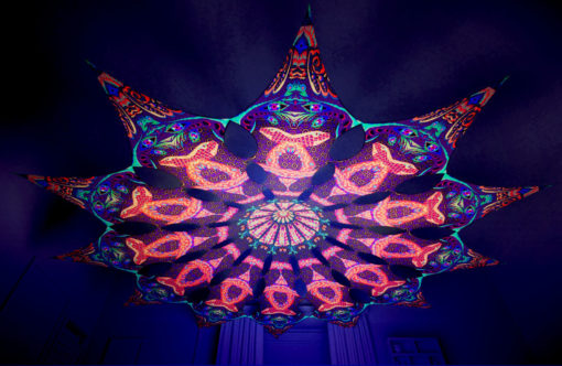 Jungle Snakes Psychedelic UV-Reactive Canopy - 12 petals set - Snakes