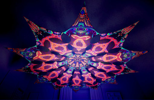 Jungle Snakes Psychedelic UV-Reactive Canopy - 12 petals set - Snakes & Trippy Scales