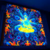 Ocean Buddha Mandala Psychedelic Fluorescent UV-Reactive Backdrop Tapestry Blacklight Wall Hanging