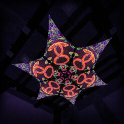 Jungle Snakes - Hexagram - 6 "JS-DM01" UV-Diamonds - Psychedelic UV-Canopy - 3D-Preview - Club