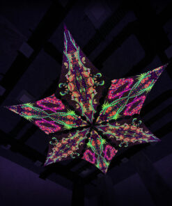 Jungle Snakes - Hexagram - 3 "JS-DM02" and 3 "JS-DM03" UV-Diamonds - Psychedelic UV-Canopy - 3D-Preview - Club