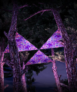Jungle Snakes UV-Triangles - TR02 - 3 Pieces - UV-Reactive Psychedelic Party Decoration - 3D Preview