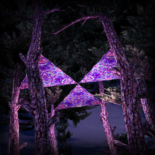 Jungle Snakes UV-Triangles - TR02 - 3 Pieces - UV-Reactive Psychedelic Party Decoration - 3D Preview