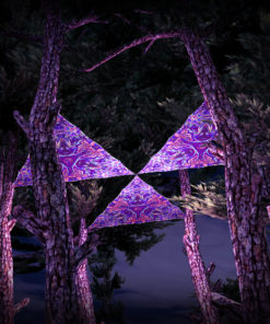 Jungle Snakes UV-Triangles - TR03 - 3 Pieces - UV-Reactive Psychedelic Party Decoration - 3D Preview