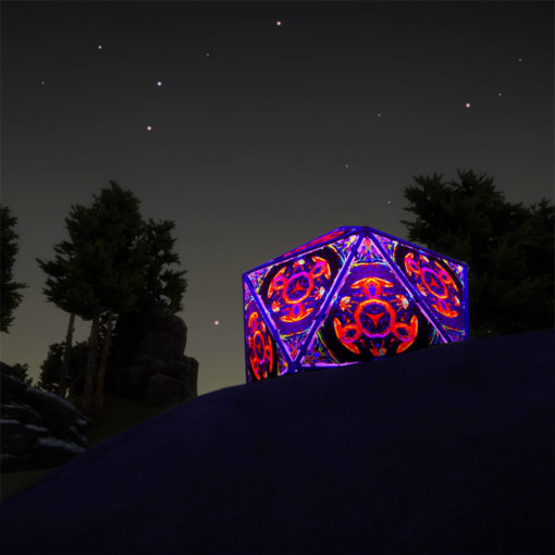 Jungle Snakes UV-Reactive Lycra Triangles put on a Geodome