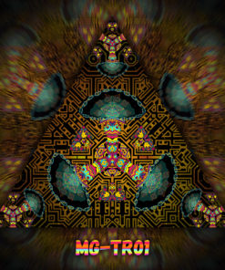 Magic Mushroom God - Triangle Design - TR01- UV-Print on Stretchable Lycra