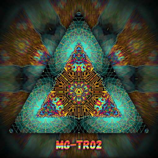 Magic Mushroom God - Triangle Design - TR02- UV-Print on Stretchable Lycra