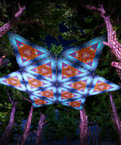 Magic Mushroom God UV-Triangles - TR02 - 12 Pieces - UV-Reactive Psychedelic Party Decoration - 3D Preview