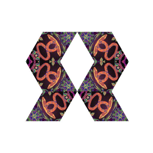Jungle Snakes - Hexagram - UV-Canopy - Psychedelic Party Decoration - Flat Lay - Setup #5