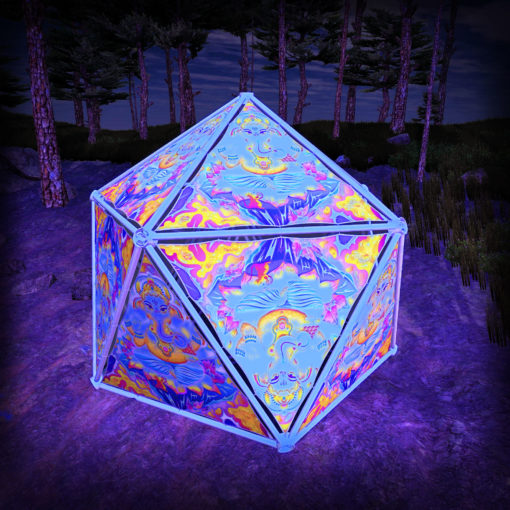 Lord Ganesha UV-Triangles - TR01 - Geodome - UV-Reactive Psychedelic Party Decoration - 3D Preview
