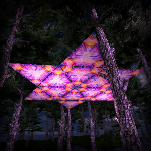 Frozen Corals UV-Triangles - TR01 - 12 Pieces - UV-Reactive Psychedelic Party Decoration - 3D Preview