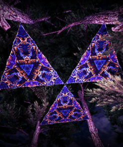 Magic Mushroom Werewolves UV-Triangles - TR03 - 3 Pieces - UV-Reactive Psychedelic Party Decoration - 3D Preview