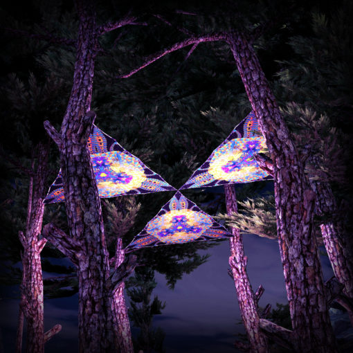 Cyber Venus UV-Triangles - TR01 - 3 Pieces - UV-Reactive Psychedelic Party Decoration - 3D Preview