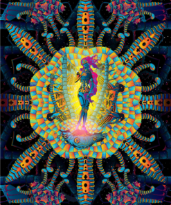 Cyber Venus 2020 - Fluorescent UV-Reactive Backdrop Trippy Tapestry