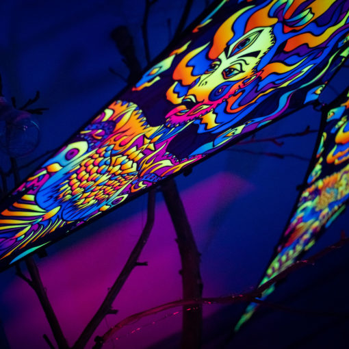 Acid Mother - Psychedelic UV-Reactive Ceiling Decoration Canopy Closeup