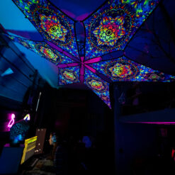 Fire Mushrooms - Psychedelic UV-Reactive Ceiling Decoration Canopy 6 Petals