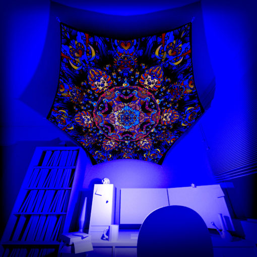 Kali in Acidland - Hexagon HX01 - Psychedelic UV-Reactive Canopy Part - 3D preview
