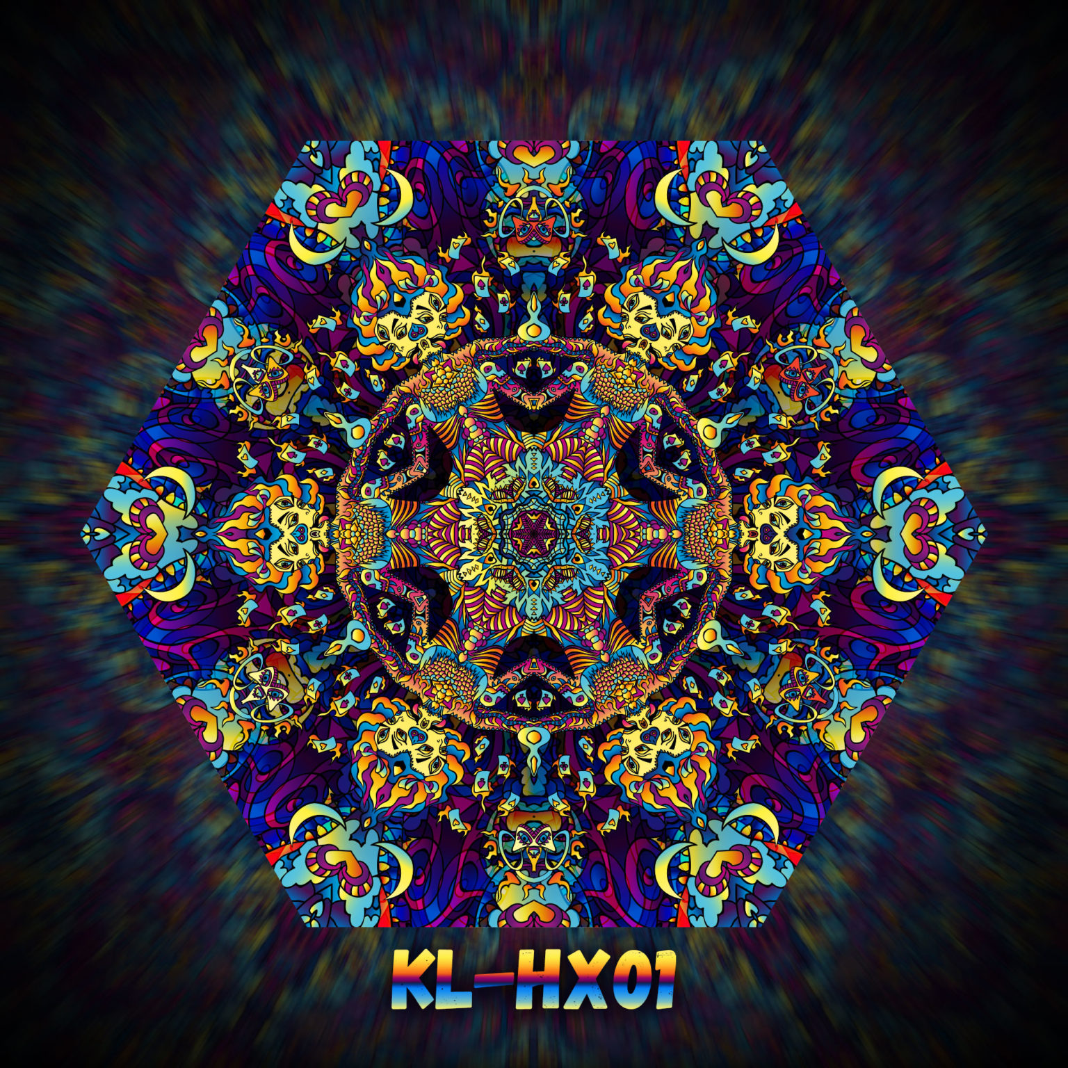 Kali in Acidland - Hexagon Design - KL-HX01 - UV-Print on Stretchable Lycra