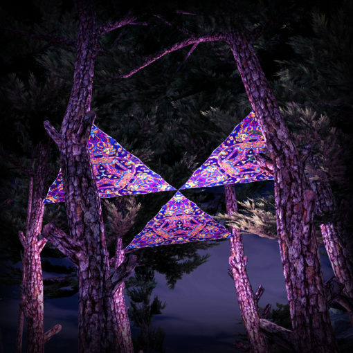 Kali in Acidland UV-Triangles - TR01 - 3 Pieces - UV-Reactive Psychedelic Party Decoration - 3D Preview