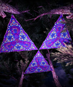 Kali in Acidland UV-Triangles - TR03 - 3 Pieces - UV-Reactive Psychedelic Party Decoration - 3D Preview