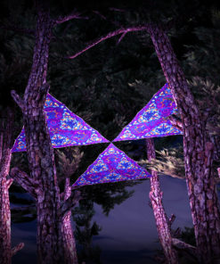 Kali in Acidland UV-Triangles - TR03 - 3 Pieces - UV-Reactive Psychedelic Party Decoration - 3D Preview