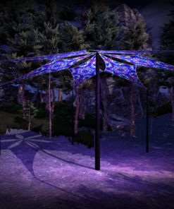 Dreamy Tanzanite - Psychedelic UV-Reactive Ceiling Decoration Canopy 6 Petals