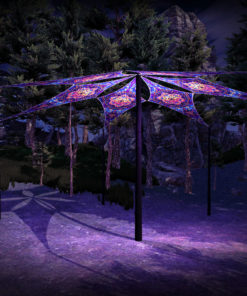 Fire Mushrooms - Psychedelic UV-Reactive Ceiling Decoration Canopy 6 Petals