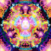 Wrathful Buddha Mandala Psychedelic Fluorescent UV-Reactive Backdrop Tapestry Blacklight Wall Hanging