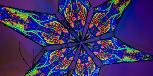 Jungle - Psychedelic UV-Reactive Ceiling Decoration Canopy 6 Petals