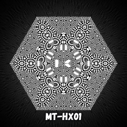Melting TIme HX01 - Psychedelic Black&White Hexagon - Design Preview