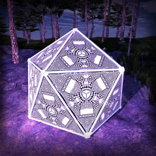 Melting Time Black&White-Triangles - TR01 - Geodome - B&W-Reactive Psychedelic Party Decoration - 3D Preview