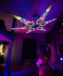 Spirit Monkey - Psychedelic UV-Reactive Ceiling Decoration Canopy 6 Petals