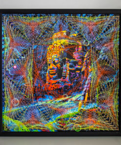 Golden Buddha Temple - UV-Tapestry with String Art - Daylight