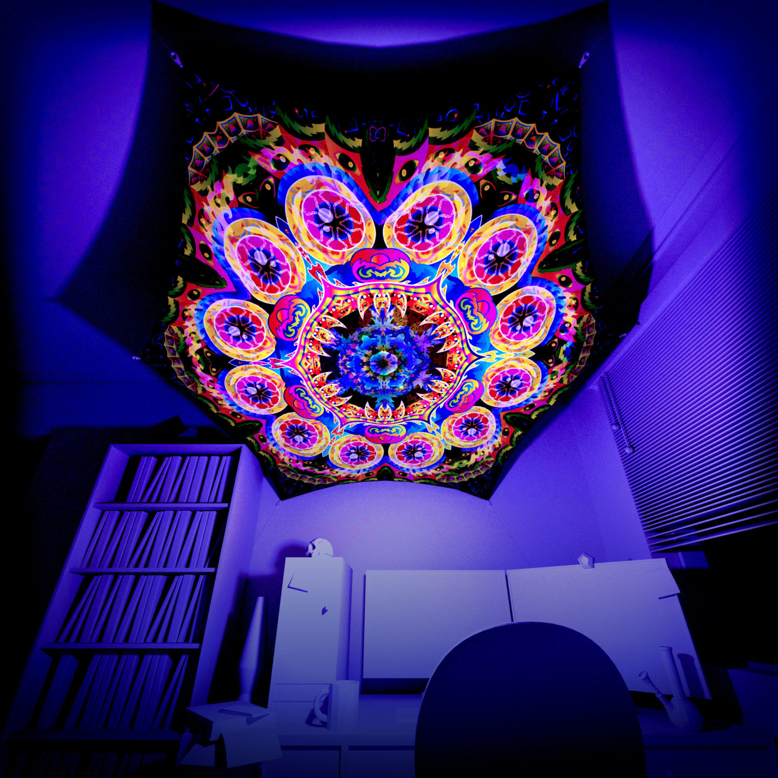 Barong - Hexagon - BR-HX02 - Psychedelic UV-Reactive Canopy Part - 3D preview