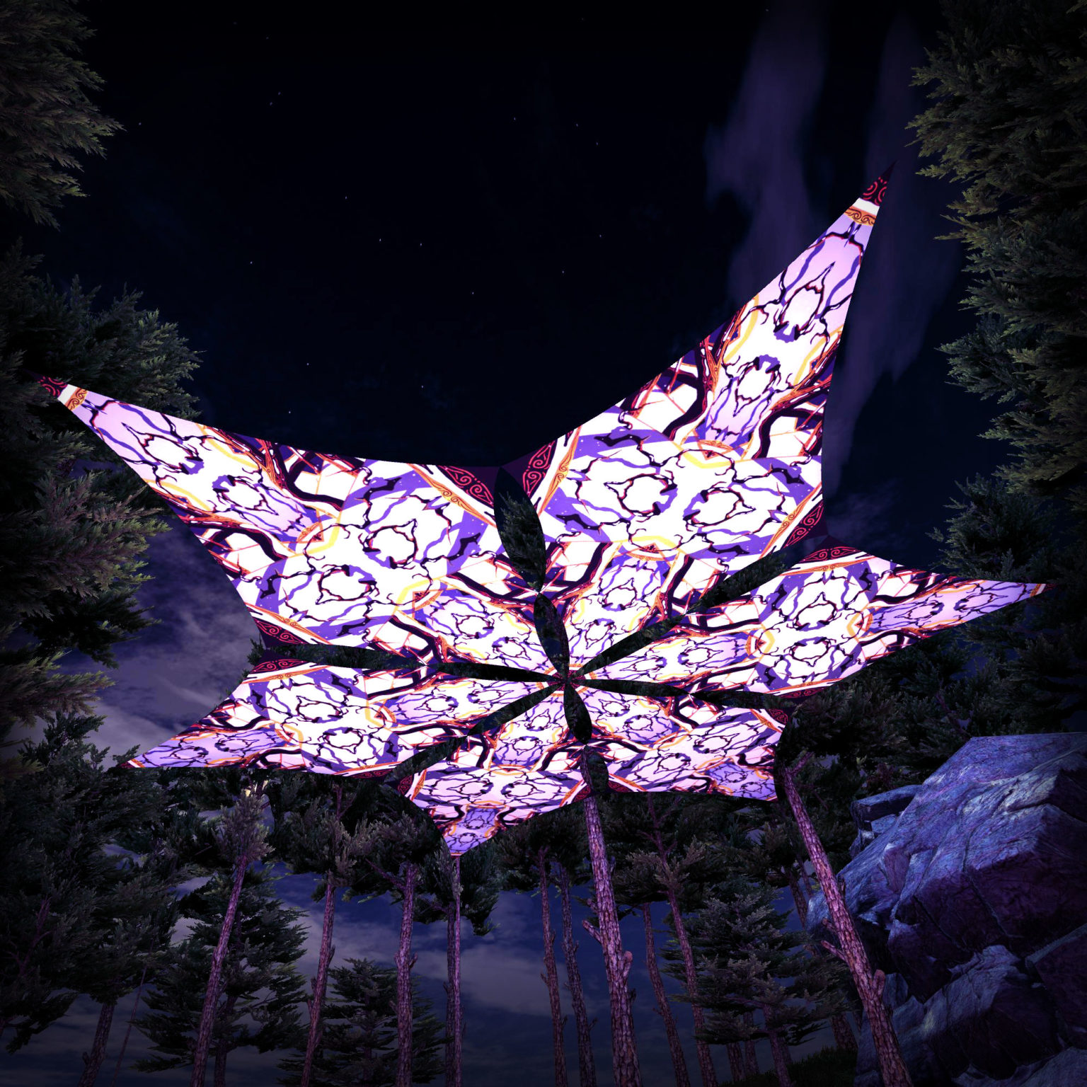 Winter Tale - Hexagram WT-DM03 - Psychedelic UV-Canopy - 3D-Preview