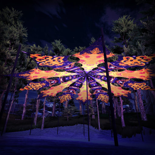 Winter Tale - Fire Fox & Murbuz - Psychedelic UV-Reactive Canopy - 12 petals set - 3D-Preview