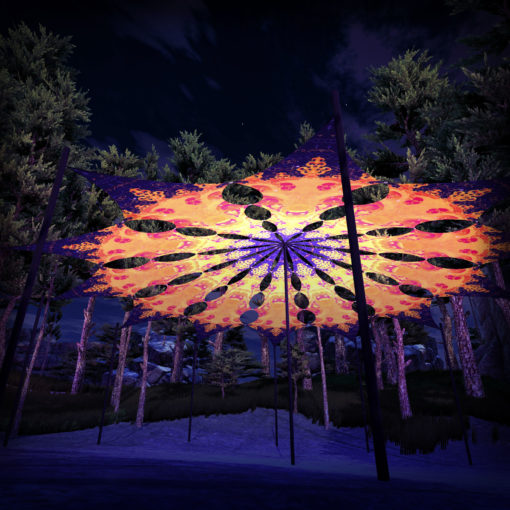 Winter Tale - Fire Fox - Psychedelic UV-Reactive Canopy - 12 petals set - 3D-Preview