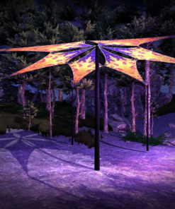 Fire Fox - Psychedelic UV-Reactive Ceiling Decoration Canopy 6 Petals - 3D-Preview