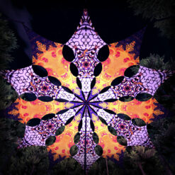 Winter Tale - Fire Fox & Snow Fox - Psychedelic UV-Reactive Canopy - 12 petals set - 3D-Preview