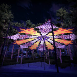 Winter Tale - Fire Fox & Snow Fox - Psychedelic UV-Reactive Canopy - 12 petals set - 3D-Preview