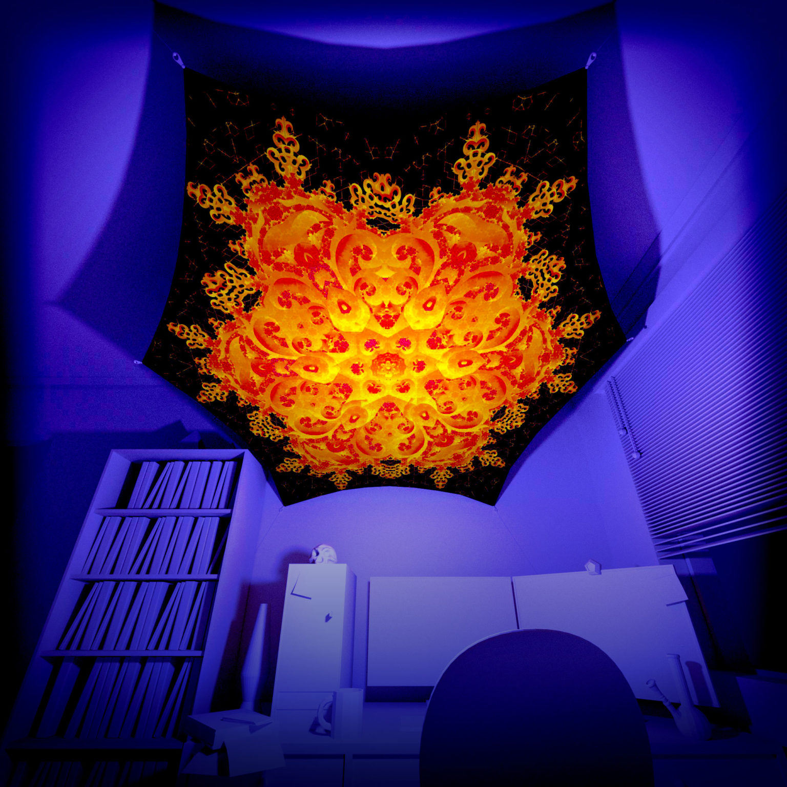 Winter Tale - Hexagon - WT-HX01 - Psychedelic UV-Reactive Canopy Part - 3D preview