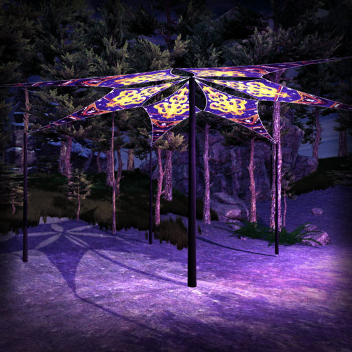 Murbuz - Psychedelic UV-Reactive Ceiling Decoration Canopy 6 Petals - 3D-Preview