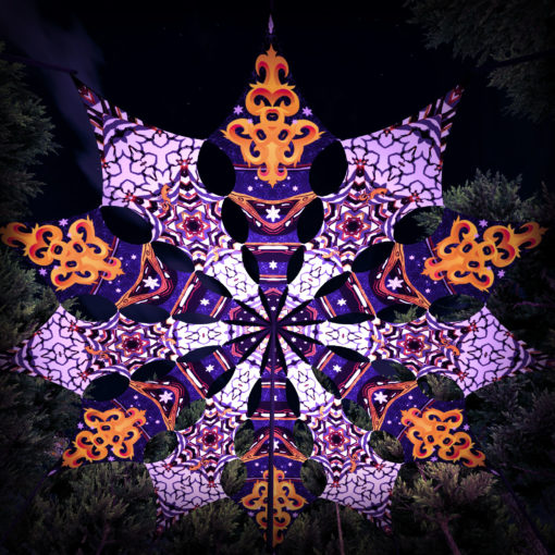 Winter Tale - Snow Fox & Murbuz - Psychedelic UV-Reactive Canopy - 12 petals set - 3D-Preview