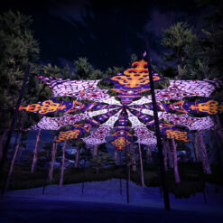 Winter Tale - Snow Fox & Murbuz - Psychedelic UV-Reactive Canopy - 12 petals set - 3D-Preview