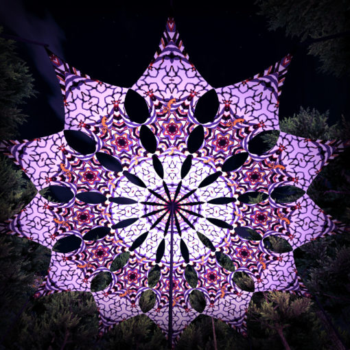Winter Tale - Snow Fox - Psychedelic UV-Reactive Canopy - 12 petals set - 3D-Preview