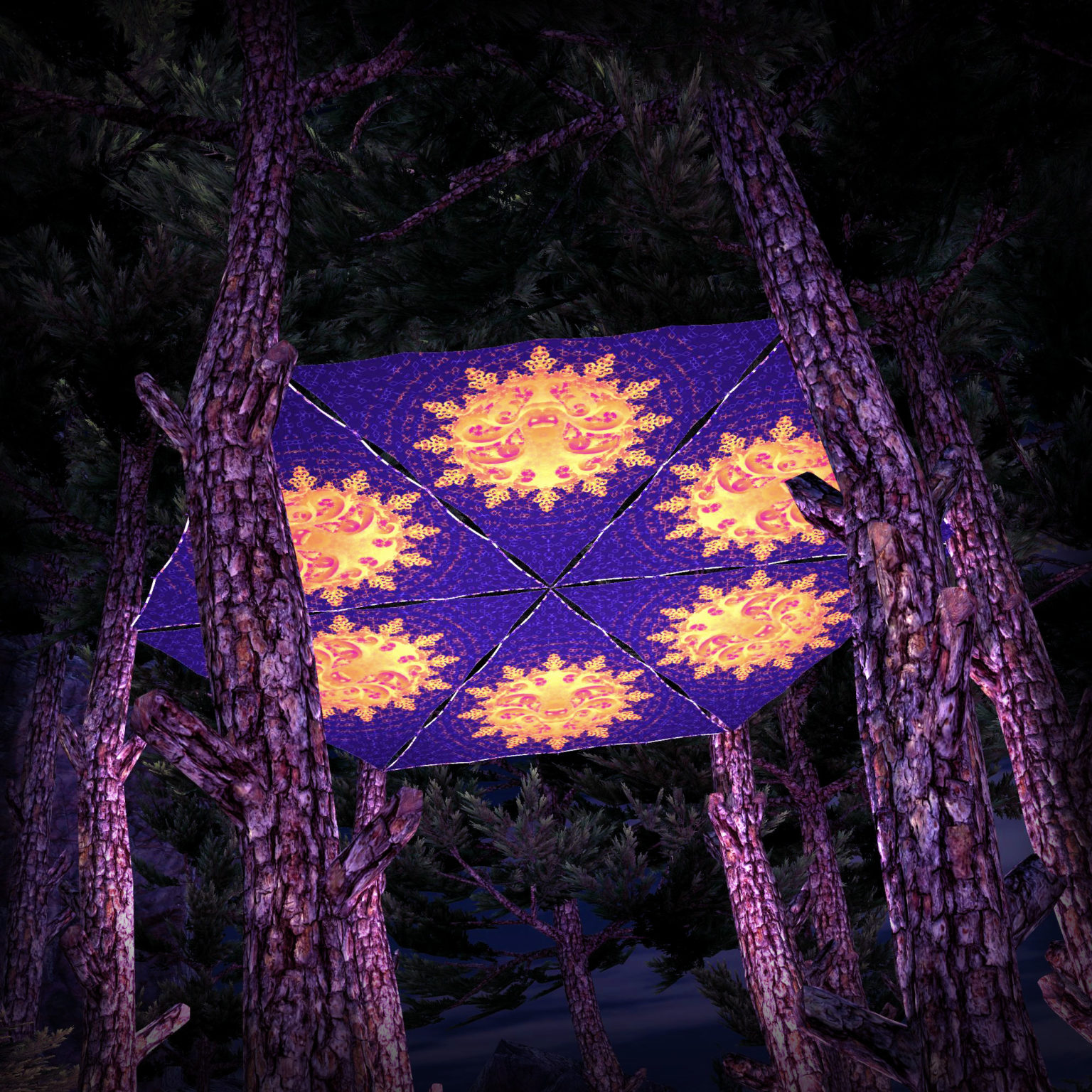 Winter Tale UV-Triangles WT-TR01 - 6 Pieces - UV-Reactive Psychedelic Party Decoration - 3D Preview